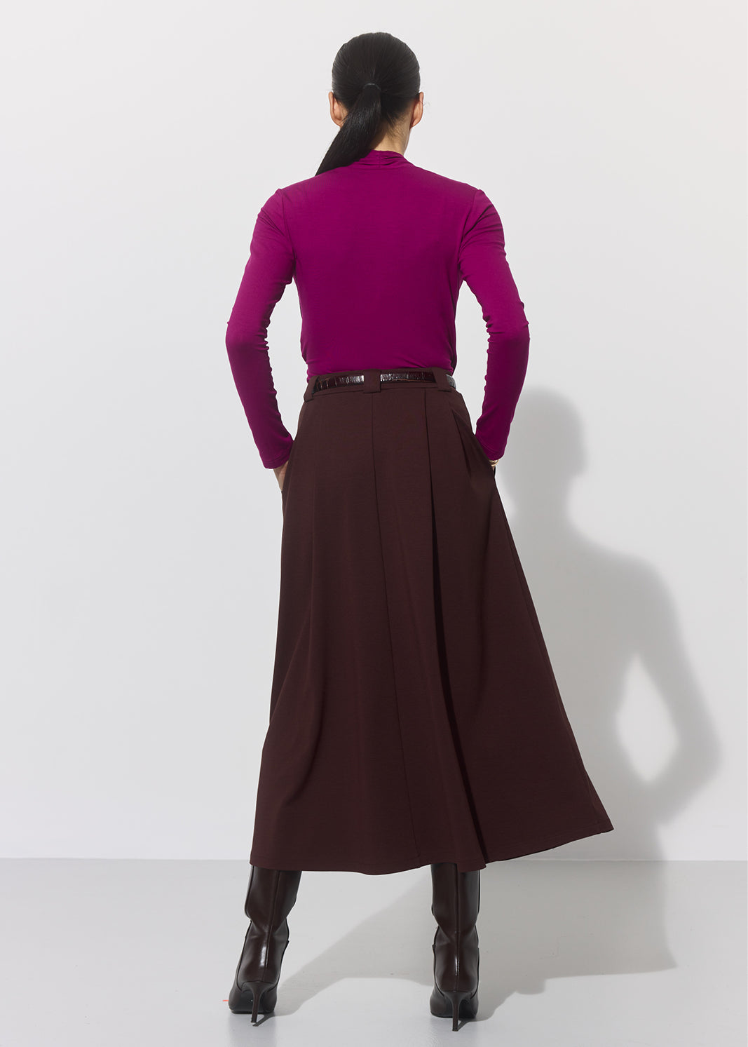 SPÓDNICA GARNITUROWA 7/8 espresso