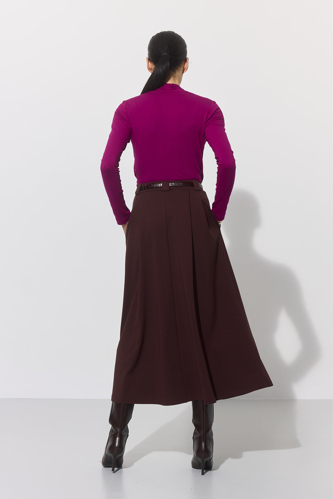 SPÓDNICA GARNITUROWA 7/8 espresso