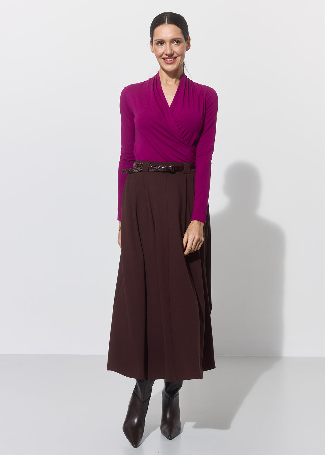 SPÓDNICA GARNITUROWA 7/8 espresso