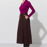 SPÓDNICA GARNITUROWA 7/8 espresso