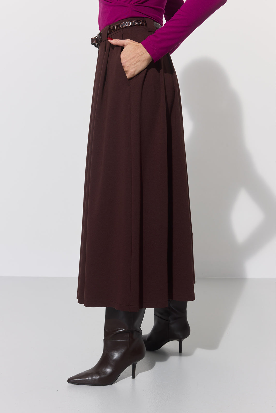 SPÓDNICA GARNITUROWA 7/8 espresso