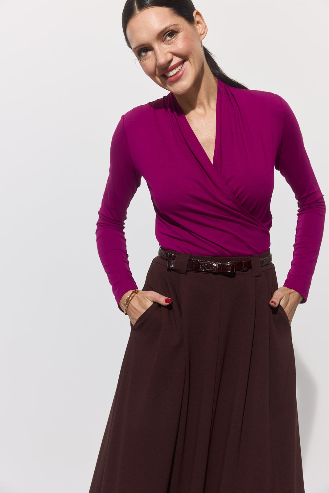 SPÓDNICA GARNITUROWA 7/8 espresso