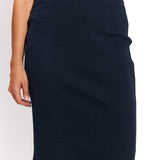 SPÓDNICA TUBA MIDI granatowy prążek