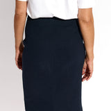 SPÓDNICA TUBA MIDI granatowy prążek