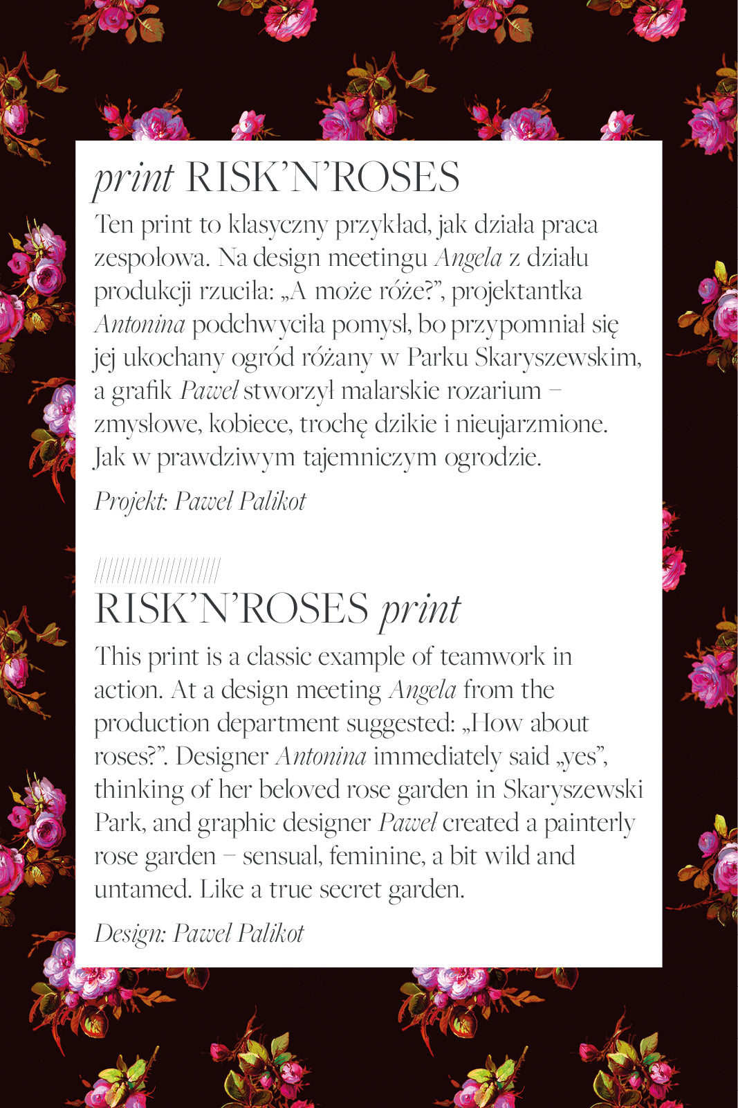 PRIMAVERY print risk'n'roses black