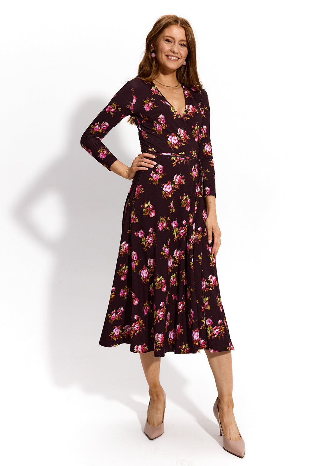 DREAMGIRL z długim rękawem print risk'n'roses brown