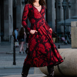 Sukienka DREAMGIRL z długim rękawem print Swanski Studio red