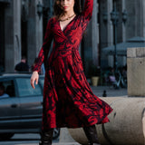 Sukienka DREAMGIRL z długim rękawem print Swanski Studio red