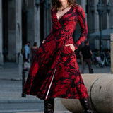 Sukienka DREAMGIRL z długim rękawem print Swanski Studio red
