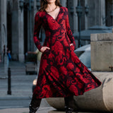 Sukienka DREAMGIRL z długim rękawem print Swanski Studio red