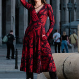 Sukienka DREAMGIRL z długim rękawem print Swanski Studio red