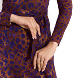 KLIN LADY print leo burgundy