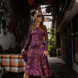 KLIN LADY print leo burgundy
