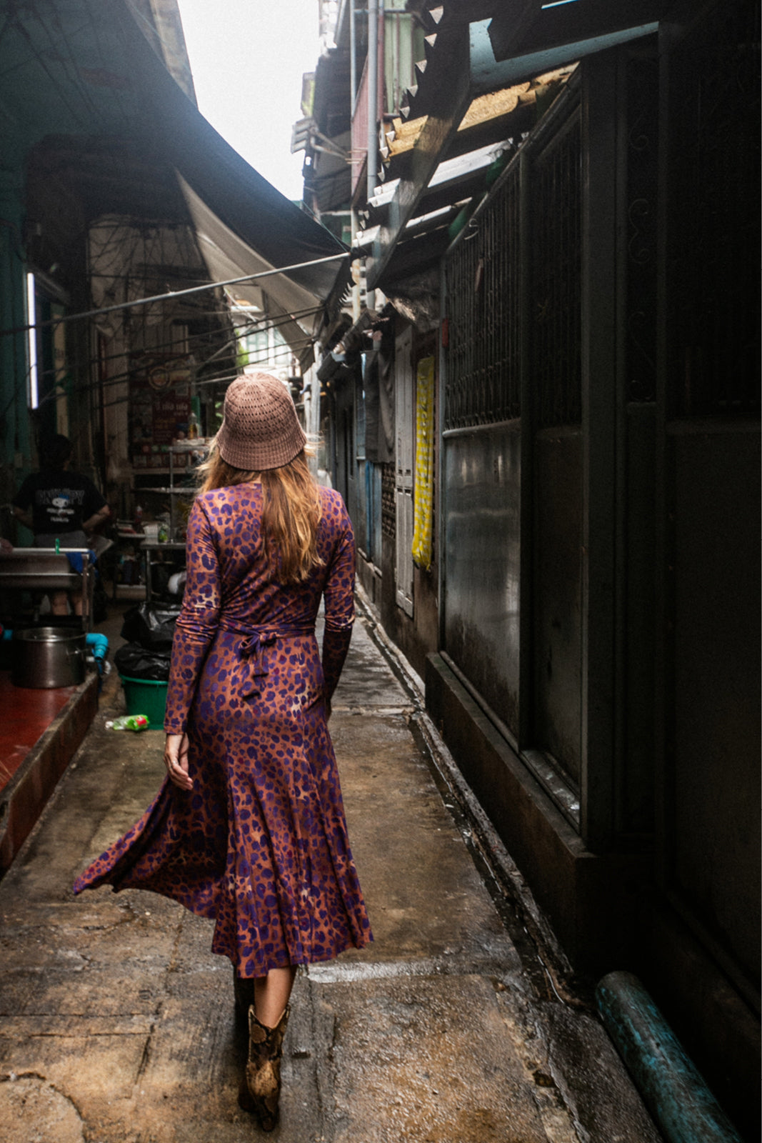 KLIN LADY print leo burgundy