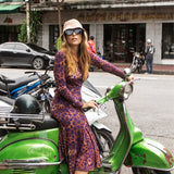 KLIN LADY print leo burgundy