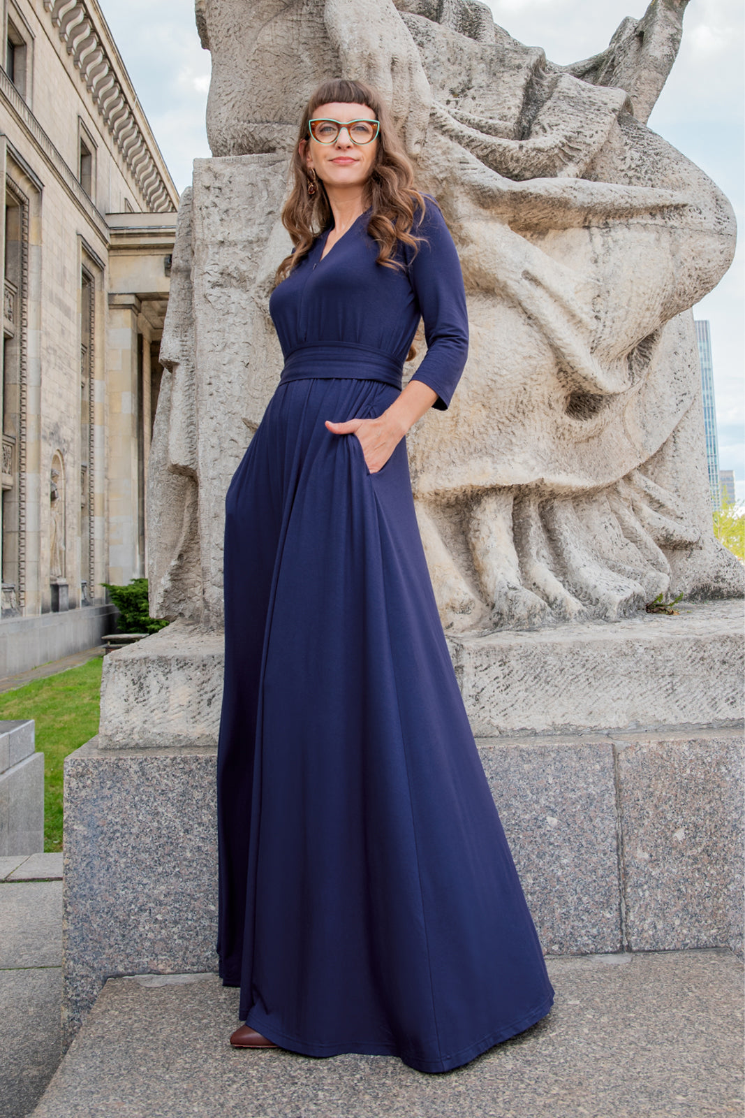 LIBERTY DRESS MAXI nocny granat