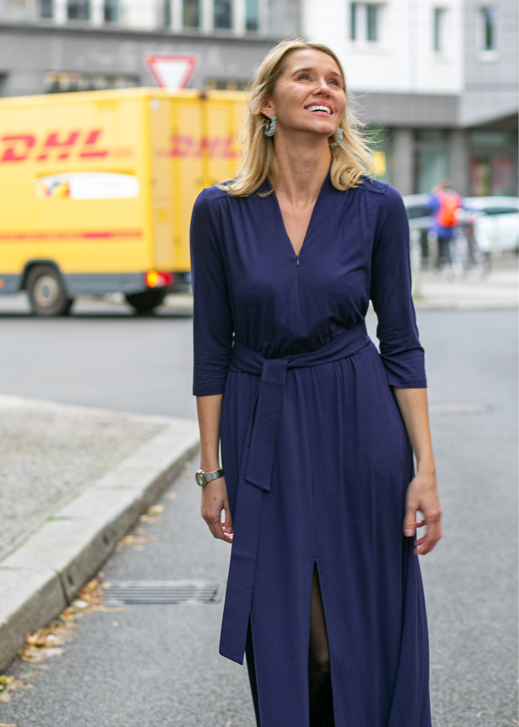 LIBERTY DRESS MAXI nocny granat