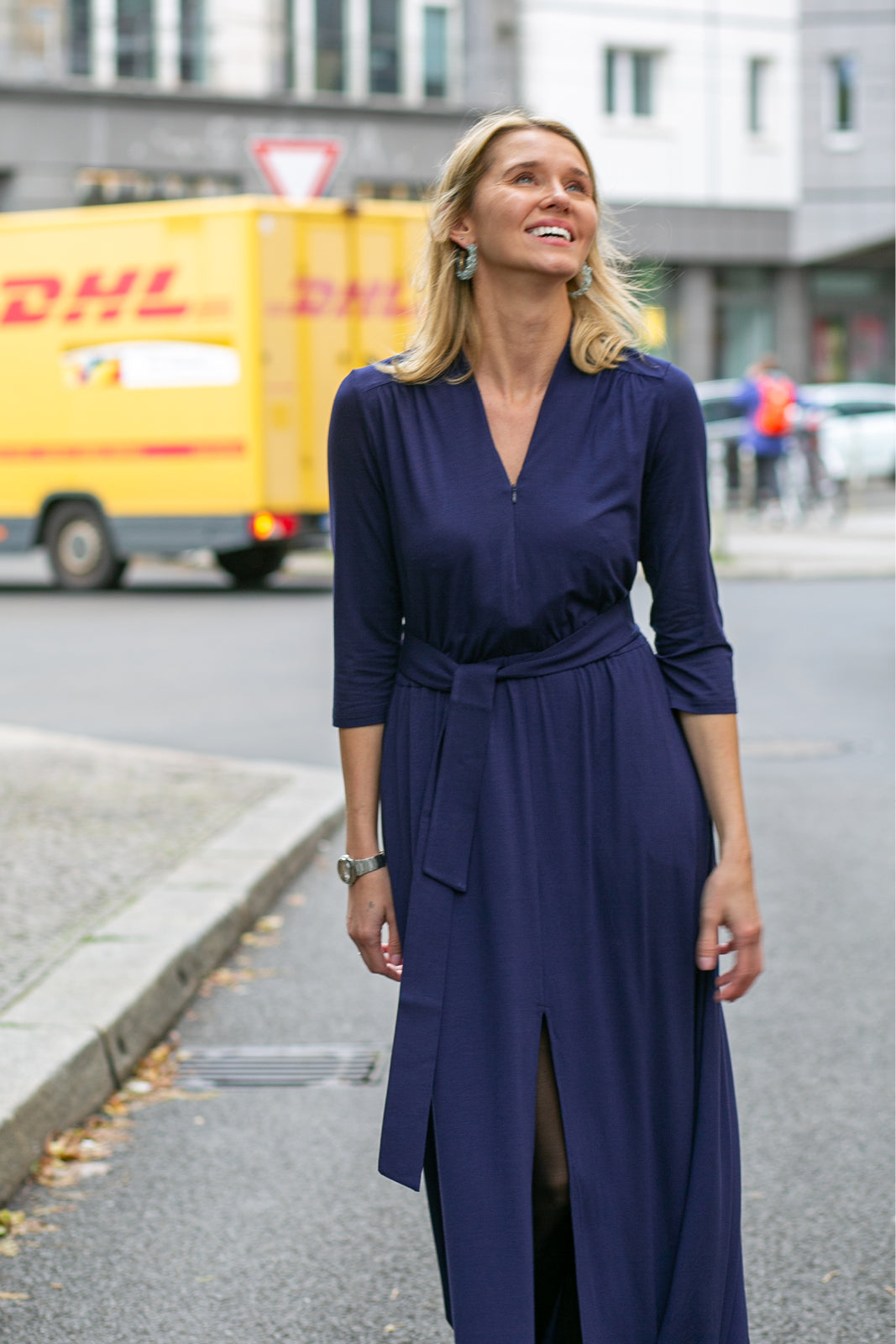 LIBERTY DRESS MAXI nocny granat