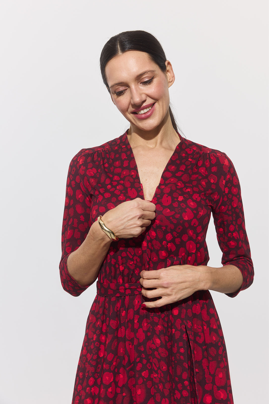 LIBERTY DRESS print czerwona pantera