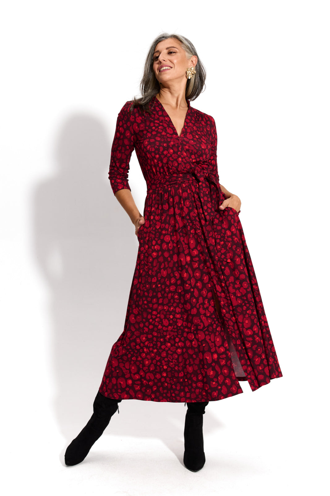 LIBERTY DRESS print czerwona pantera