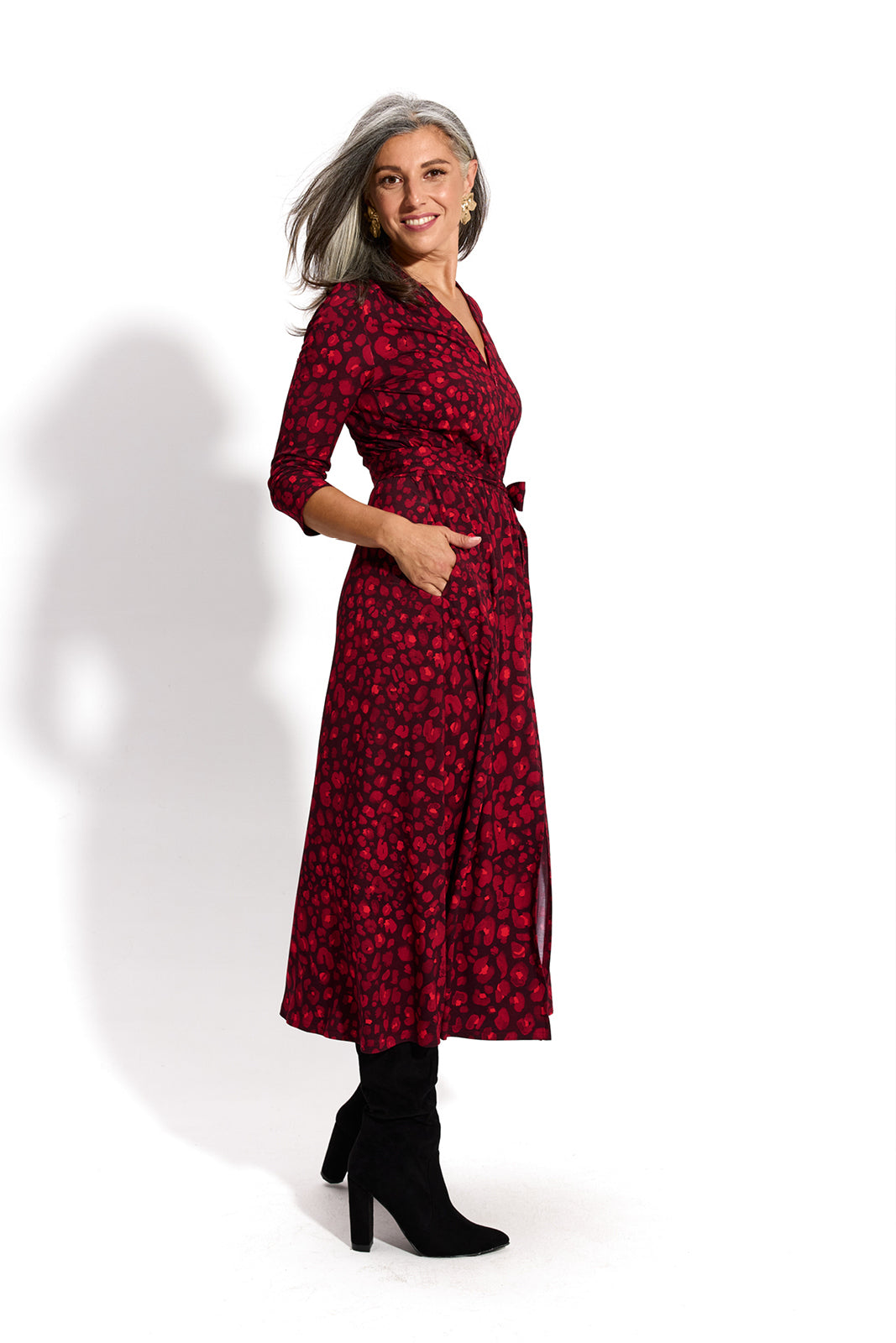 LIBERTY DRESS print czerwona pantera