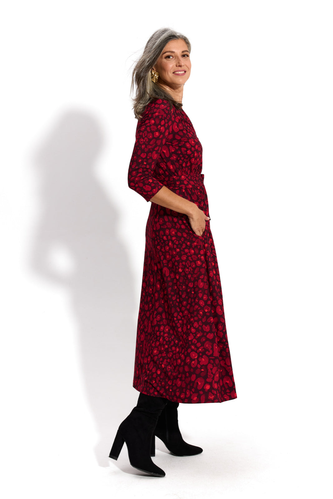 LIBERTY DRESS print czerwona pantera