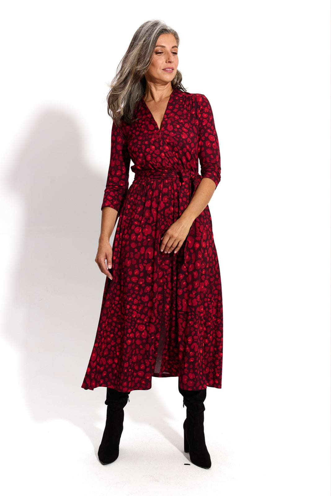 LIBERTY DRESS print czerwona pantera