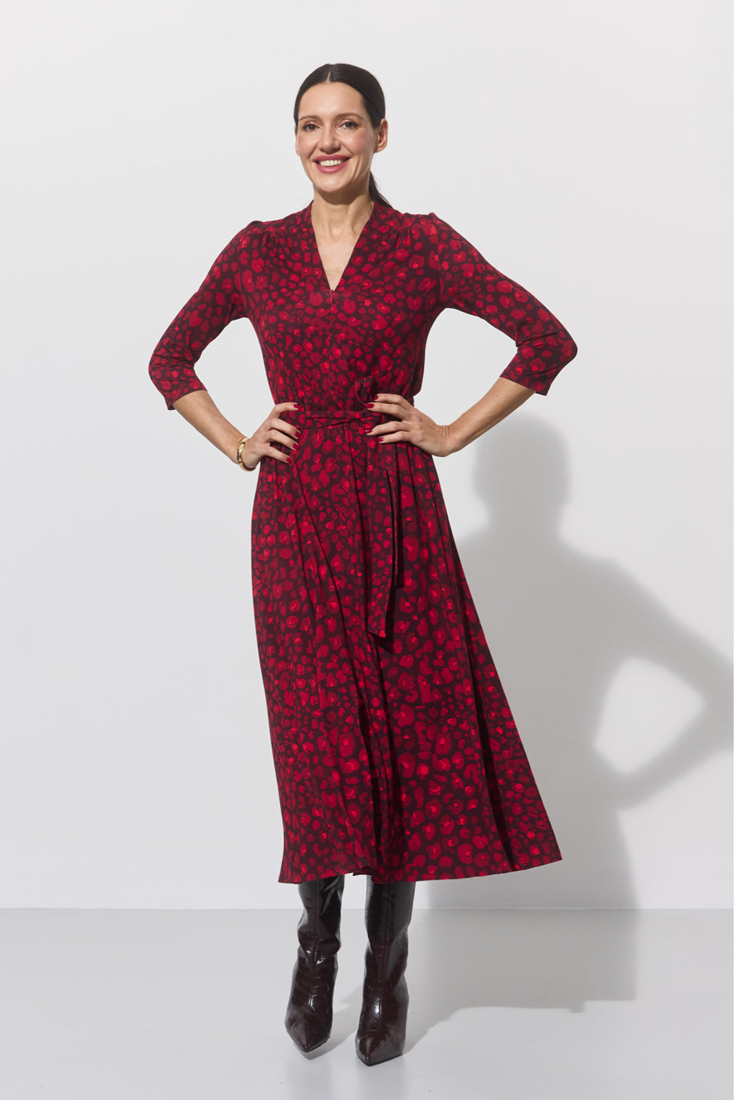 LIBERTY DRESS print czerwona pantera