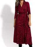 LIBERTY DRESS print czerwona pantera