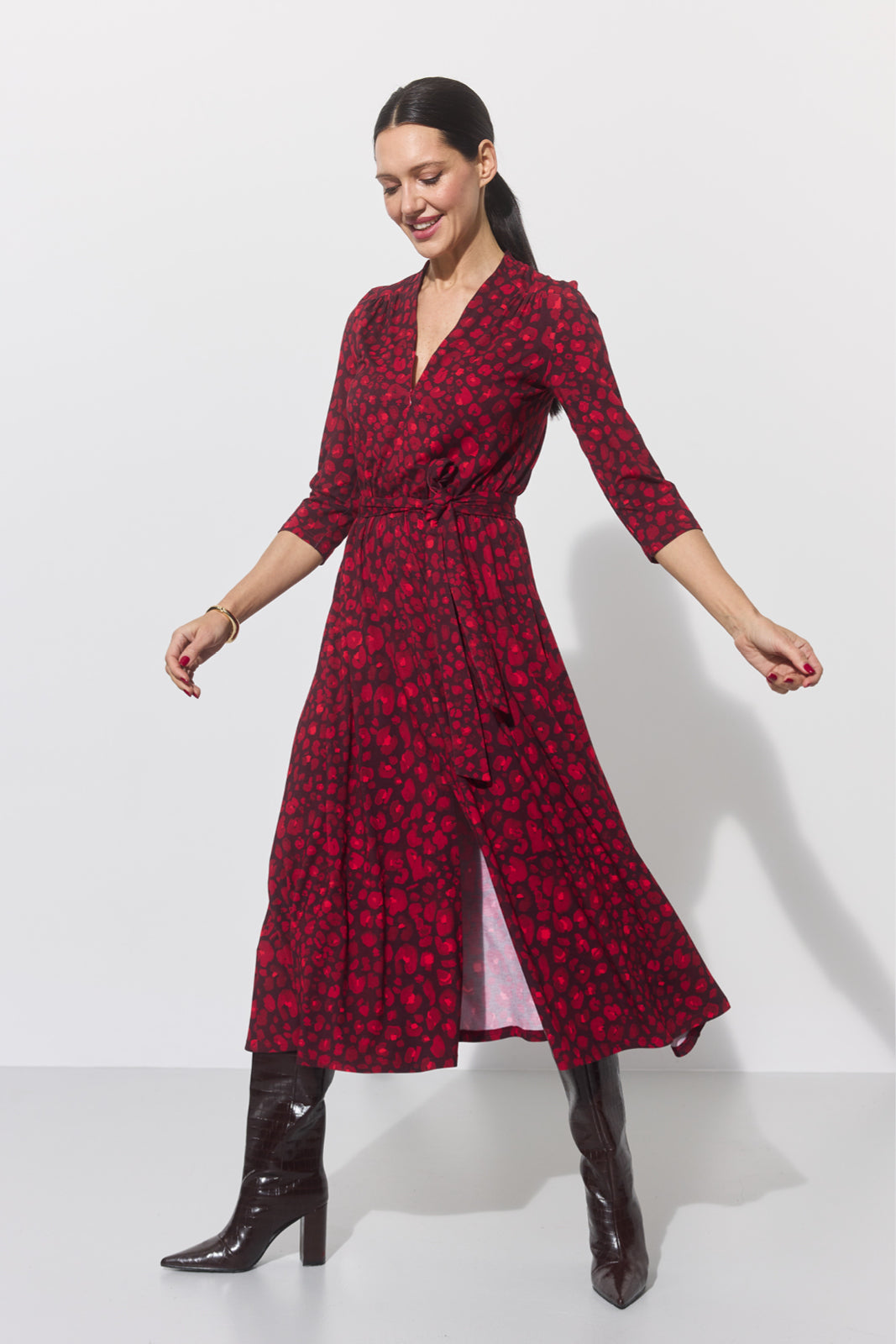 LIBERTY DRESS print czerwona pantera