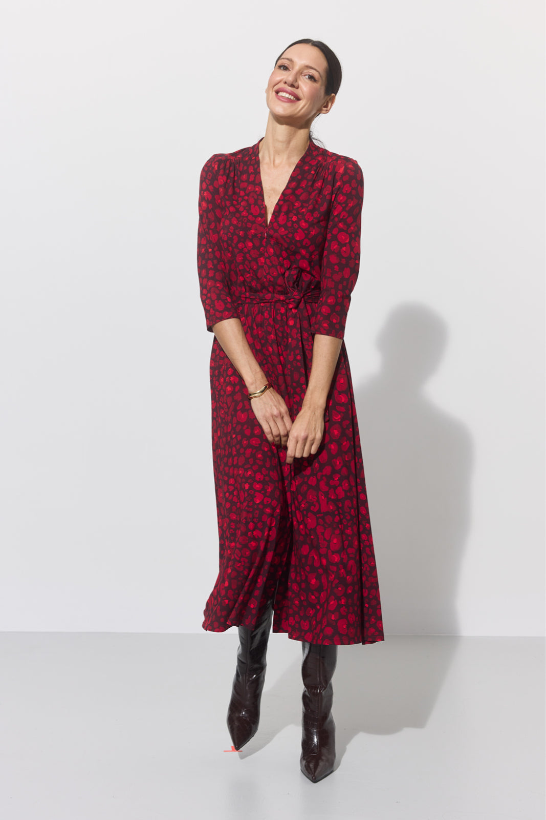 LIBERTY DRESS print czerwona pantera