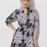 LIBERTY DRESS print lipy i magnolie nocą