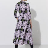LIBERTY DRESS print lipy i magnolie nocą