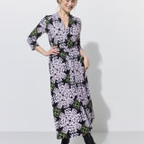 LIBERTY DRESS print lipy i magnolie nocą