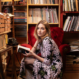 LIBERTY DRESS print lipy i magnolie nocą