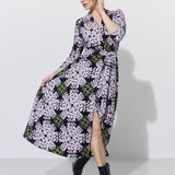 LIBERTY DRESS print lipy i magnolie nocą