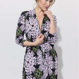 LIBERTY DRESS print lipy i magnolie nocą