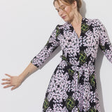 LIBERTY DRESS print lipy i magnolie nocą