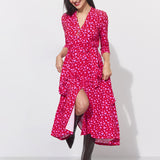 LIBERTY DRESS print risk. follow your heart fuksja