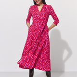 LIBERTY DRESS print risk. follow your heart fuksja