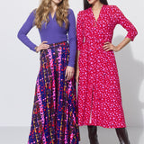 LIBERTY DRESS print risk. follow your heart fuksja