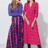 LIBERTY DRESS print risk. follow your heart fuksja