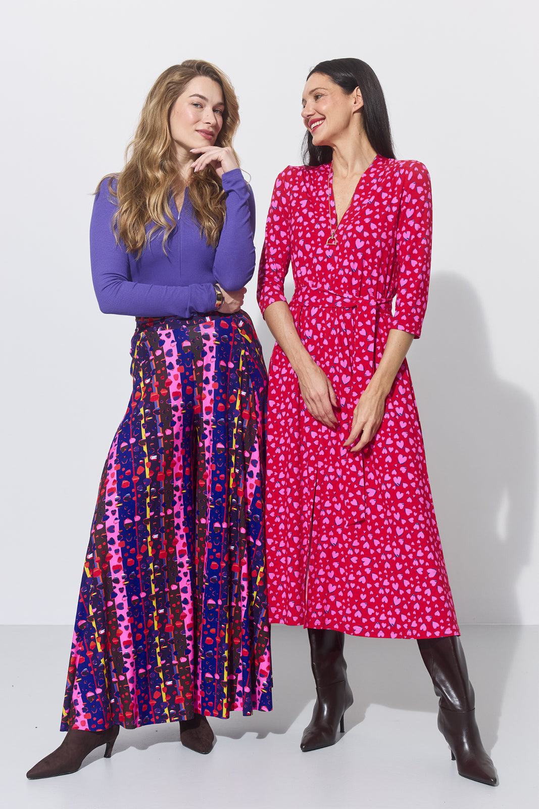 LIBERTY DRESS print risk. follow your heart fuksja