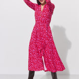 LIBERTY DRESS print risk. follow your heart fuksja