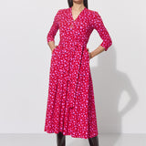 LIBERTY DRESS print risk. follow your heart fuksja