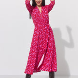 LIBERTY DRESS print risk. follow your heart fuksja