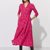 LIBERTY DRESS print risk. follow your heart fuksja