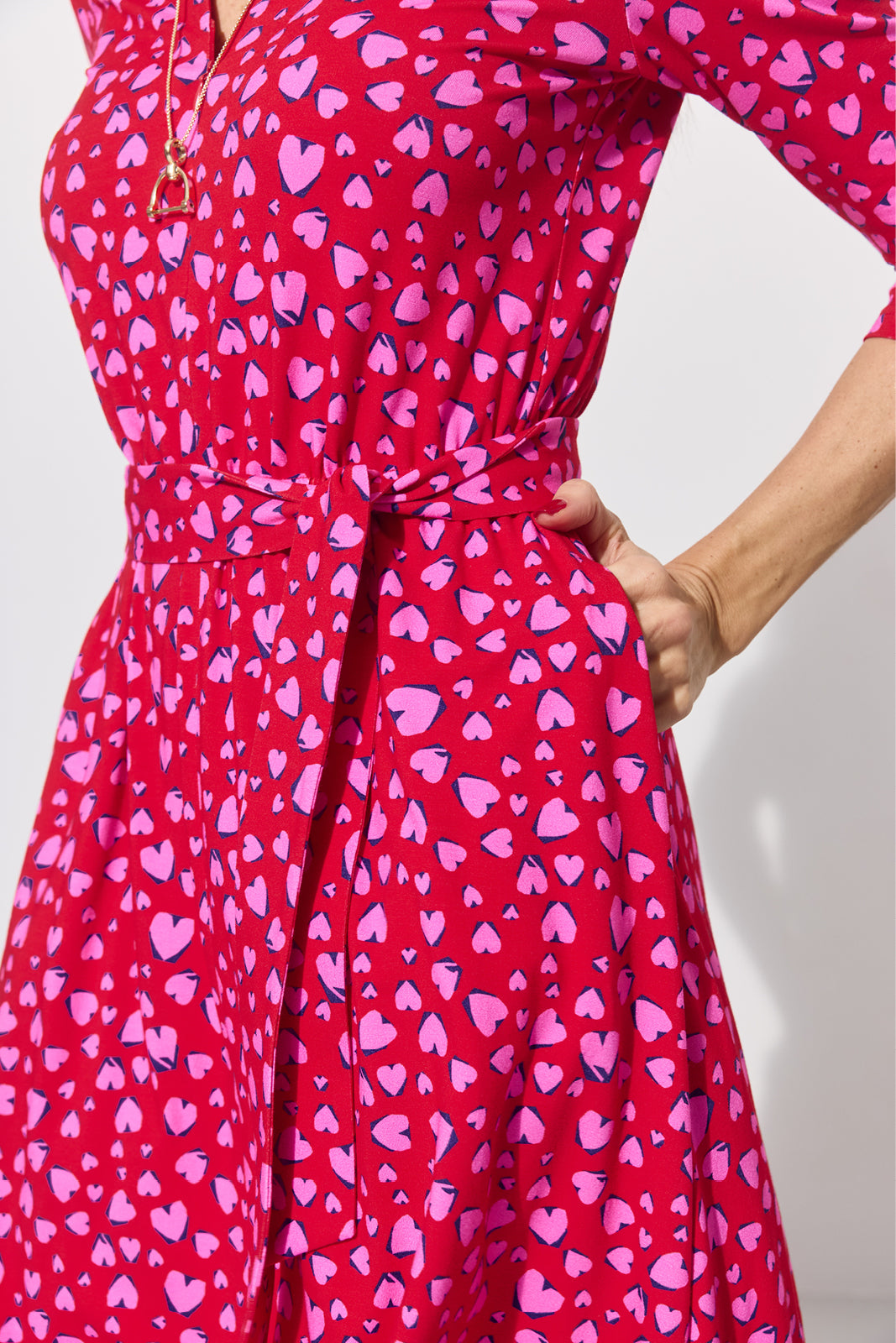 LIBERTY DRESS print risk. follow your heart fuksja