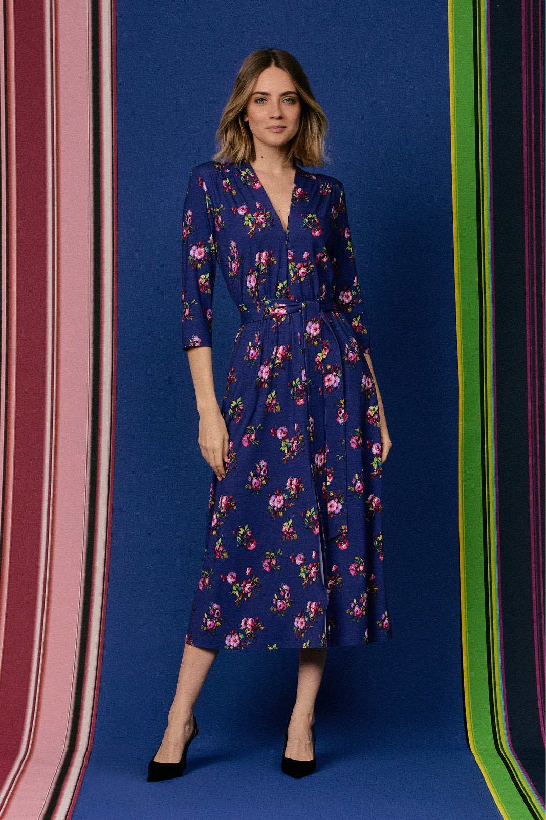 Dress LIBERTY DRESS risk'n'roses blue print