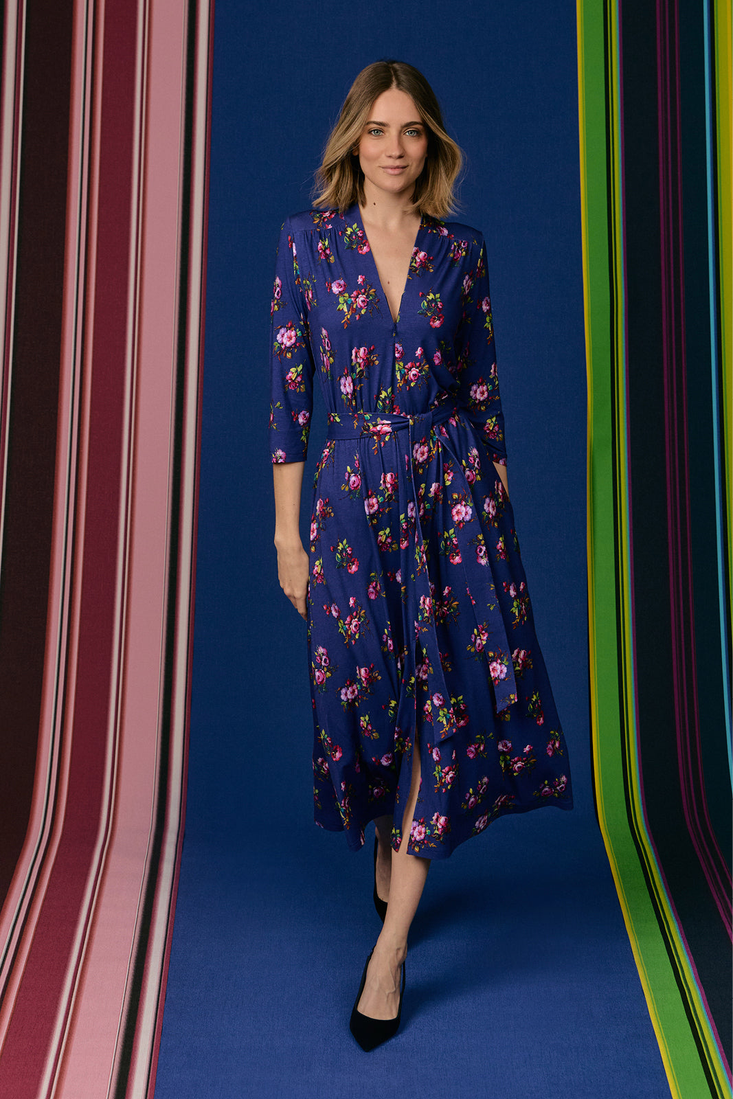 Dress LIBERTY DRESS risk'n'roses blue print